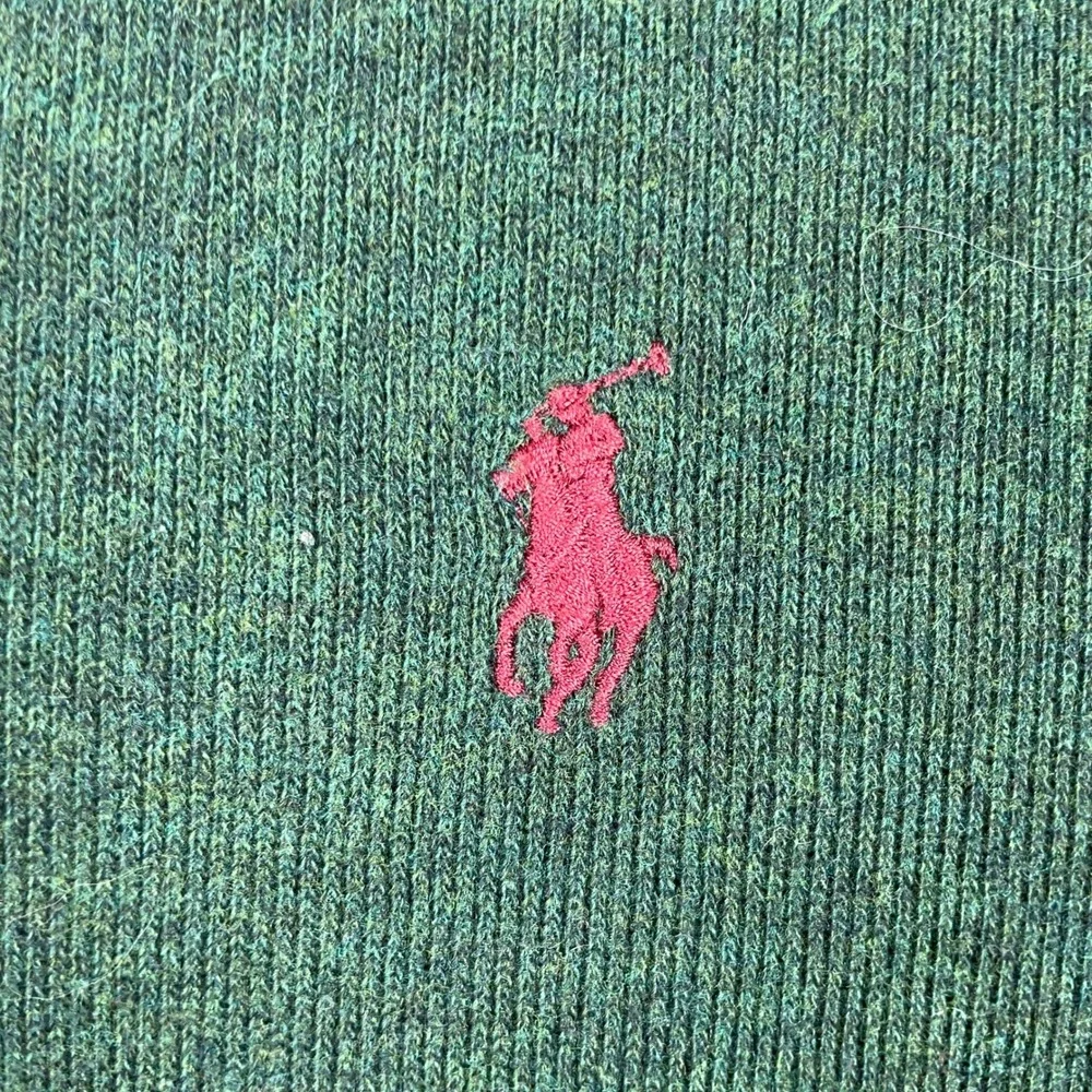 Polo Ralph Lauren 1/4 Zip Sweater Mens XXL Green Preppy Pullover Pink Pony